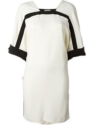 black striped detailing dress Nude