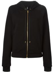 studded hooded zipped up cardigan Versus