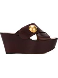crossover strap wedge sandals Chloé