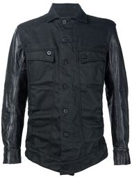 leather sleeve canvas denim jacket 11 By Boris Bidjan Saberi