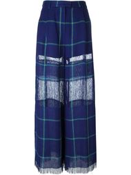 wide-leg check pattern trousers MSGM