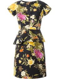 структурированное платье с цветочным принтом Etro