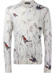 bird print fine knit jumper Dolce & Gabbana