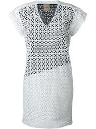 textured party dress Nude