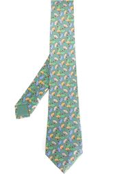 галстук с принтом вееров Hermès Vintage