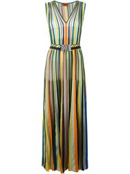 длинное полосатое платье с V-образным вырезом Missoni