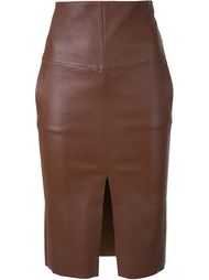 stretch leather pocket skirt Scanlan Theodore