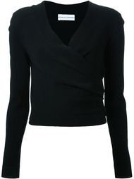 crepe knit longsleeved wrap top Scanlan Theodore