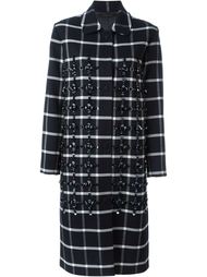 'Norine' check coat Mother Of Pearl