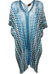 полупрозрачный кафтан с узором-ёлочкой Missoni