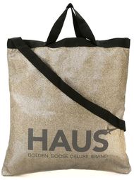 блестящая сумка-тоут с принтом логотипа Haus