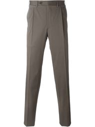 pleated straight leg trousers Canali