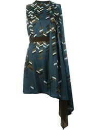 asymmetric printed draped dress Kolor