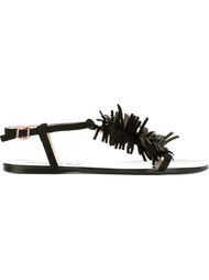 fringed flat sandals Anna Baiguera