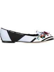 striped embellished ballerinas Dolce &amp;amp; Gabbana