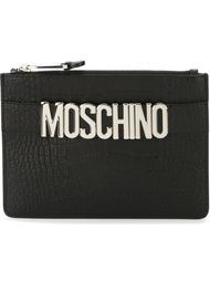 logo plaque clutch Moschino