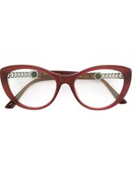 cat eye frame glasses Bulgari