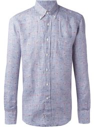plaid button down shirt Canali
