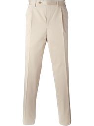 pleated straight leg trousers Canali