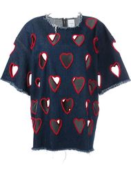 cut-out hearts denim T-shirt Ashish