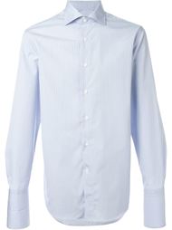 striped and checked button down shirt Canali