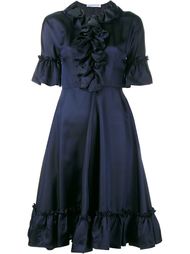 Ruffle Silk-Blend Short Sleeve Dress J.W. Anderson