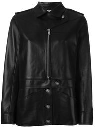 button and zip up mid length biker jacket Courrèges