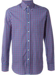 plaid button down shirt Canali