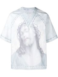 Jesus Print Over-Sized V-Neck Top Givenchy