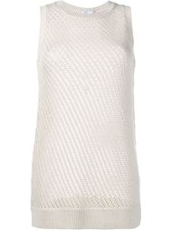 Sleeveless Mesh-Stitched Top Vince