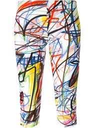 graffiti print cropped leggings Jeremy Scott