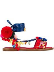 pom-pom embellished sandals Dolce &amp;amp; Gabbana