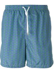 tile print swim shorts Kiton