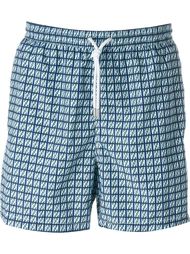 square print swim shorts Kiton