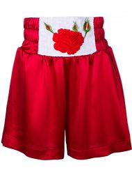 Rose Embroidered Boxing Shorts Natasha Zinko