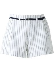 pinstriped high waist pleated shorts Guild Prime
