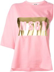 logo print asymmetric top MSGM