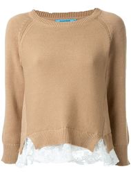 crew neck lace insert jumper Guild Prime