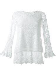 lace overlay ruffle sleeve shirt Guild Prime