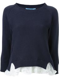 crew neck lace insert jumper Guild Prime