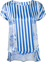 multi stripe print low back T-shirt  Ultràchic