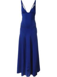 ribbed panel evening dress Ralph Lauren Purple