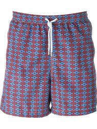 tile print swim shorts Kiton