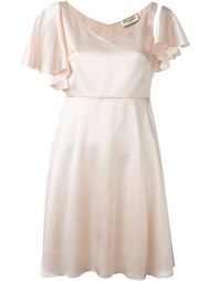 flutter sleeve satin dress Saint Laurent