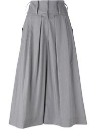 pinstriped pleated wide cropped trousers J.W. Anderson