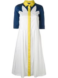 contrast panel pleated dress Jil Sander Navy