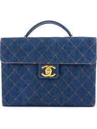 quilted denim briefcase Chanel Vintage
