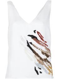 'Signature' embellished cross back top Maiyet