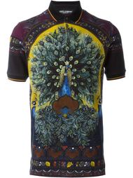 peacock print polo shirt Dolce &amp;amp; Gabbana