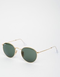 Солнцезащитные очки с круглой металлической оправой Ray-Ban - Золотой